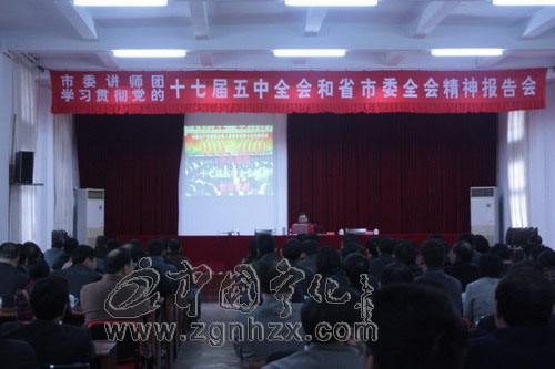 市委讲师团来宁宣讲十七届五中全会精神